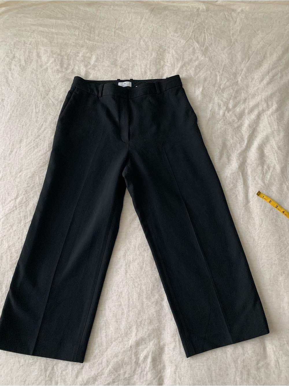 Babaton Pant Agency Black cropped Wide-Leg Pants women’s size 12 - Picture 2 of 9